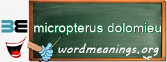 WordMeaning blackboard for micropterus dolomieu